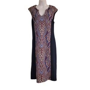 HD Paris M Dress CLEO Jacquard Sheath Notch V Neck Textured Anthropologie Whimsy